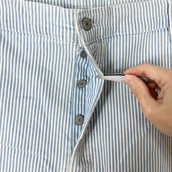 New OLD NAVY Extra High-Waisted Button-Fly Sky-Hi Straight Striped Jeans 26 - Picture 8 of 15